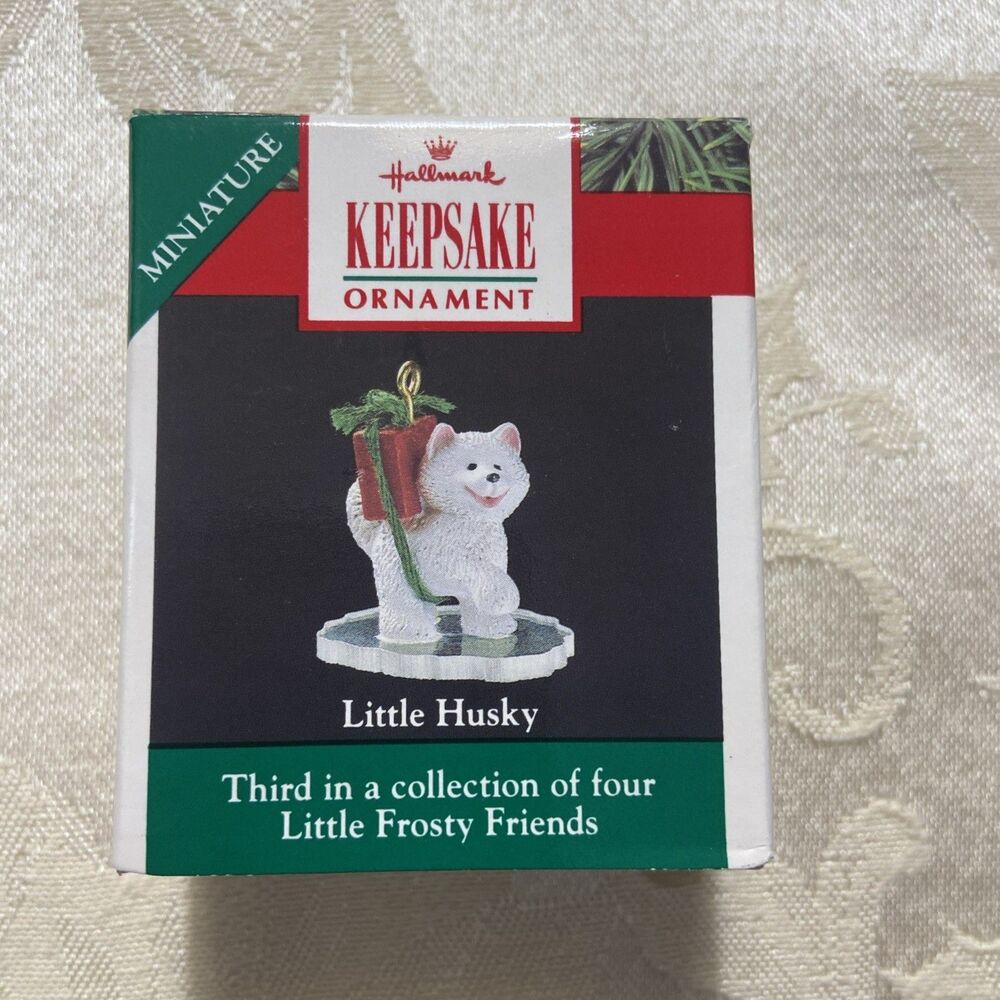 Hallmark Keepsake Miniature Ornament 1990 Little Husky #3 Little Frosty Friends